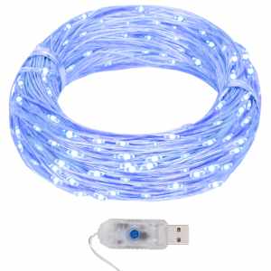 Světelný řetěz s mikro LED 40 m 400 LED modrý 8 funkcí - obrázek 1