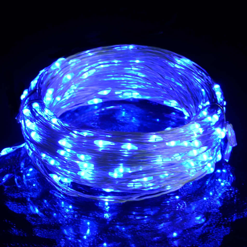 vidaXL Guirnalda de micro luces LED 8 funciones 40 m 400 LED azul