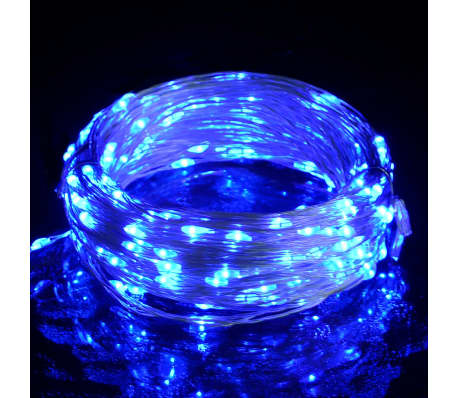 vidaXL Mikro LED lučke na vrvici 40 m 400 LED modre 8 funkcij