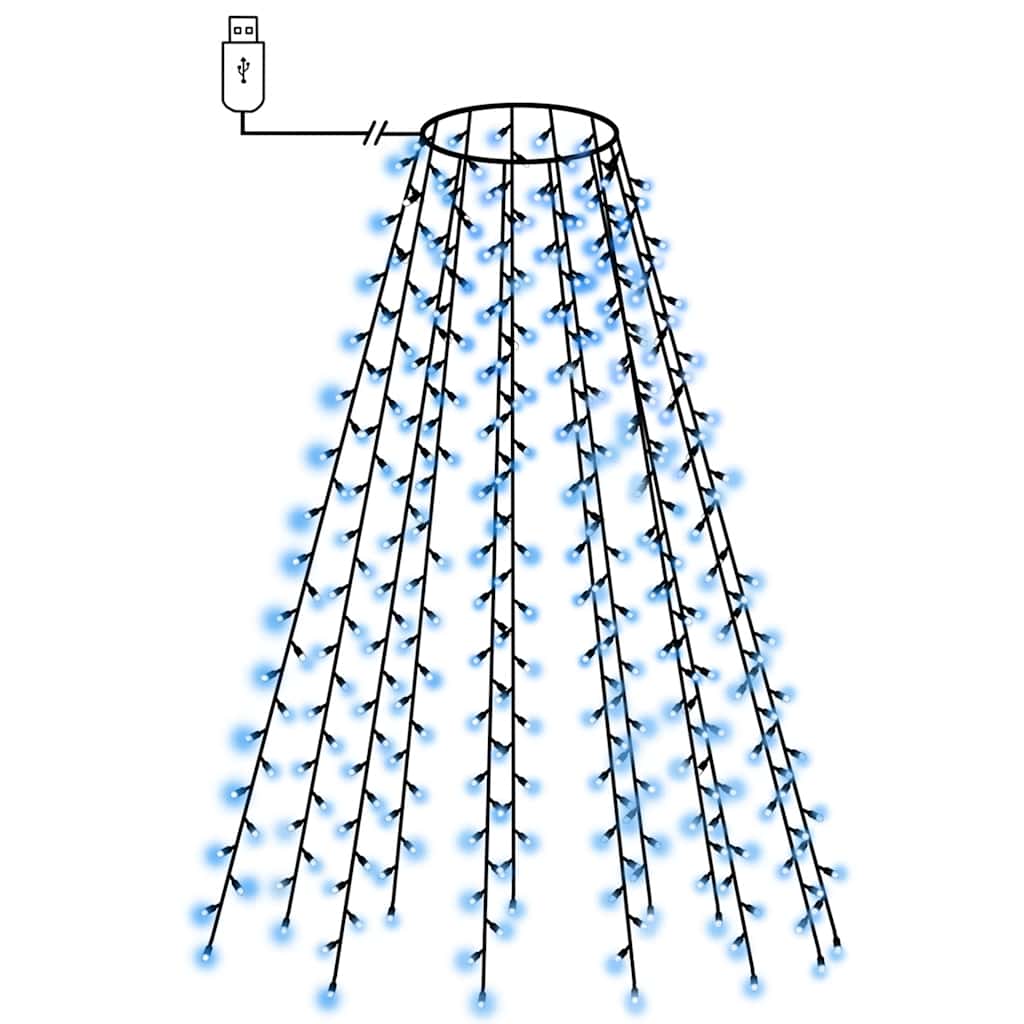 vidaXL Světelná síť na vánoční stromek 150 modrých LED diod 150 cm