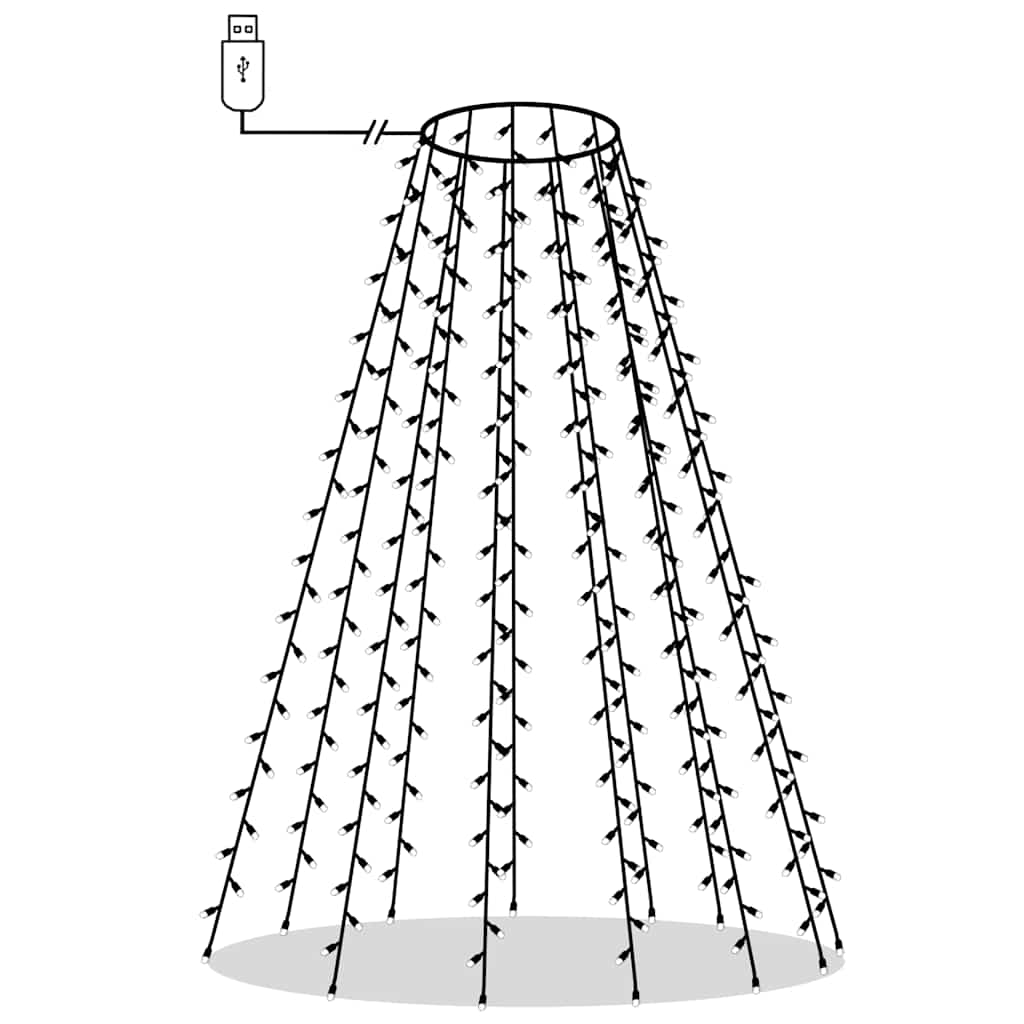 VidaXL Lučke Za Novoletno Jelko 180 LED Lučk Hladno Bele 180 Cm