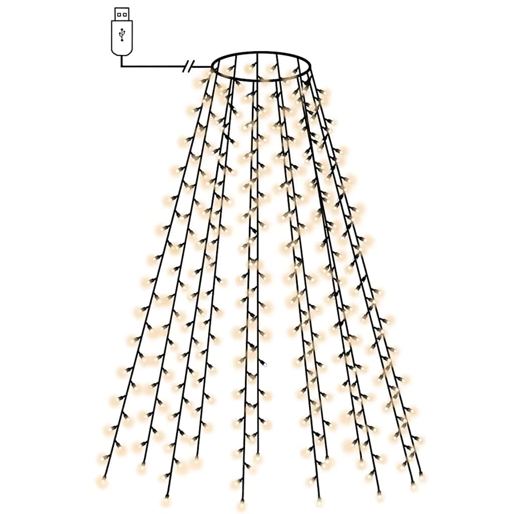 vidaXL Světelná síť na vánoční stromek 180 studených bílých LED 180 cm