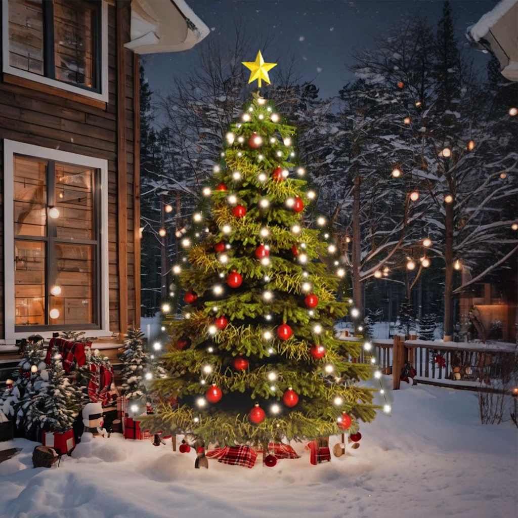 vidaXL Kerstboomverlichting met 180 LED's koudwit net 180 cm afbeelding