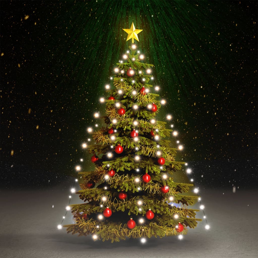 vidaXL lysnet til juletræ 180 lysdioder 180 cm kold hvidt lys