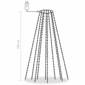 Světelná síť na vánoční stromek 250 studených bílých LED 250 cm - obrázek 8