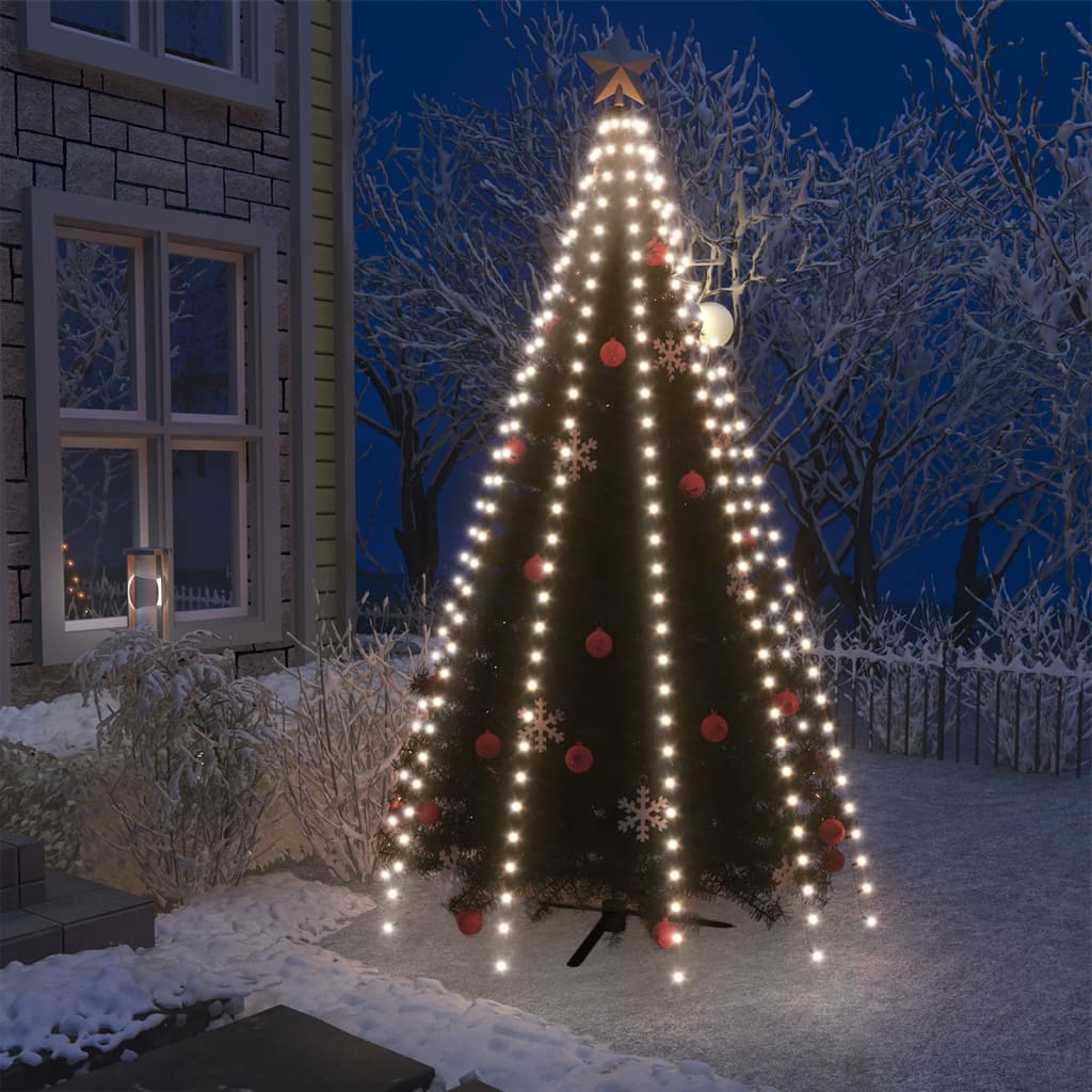 "vidaXL Joulukuusen valoverkko 250 LED-valoa kylmä valkoinen 250 cm"