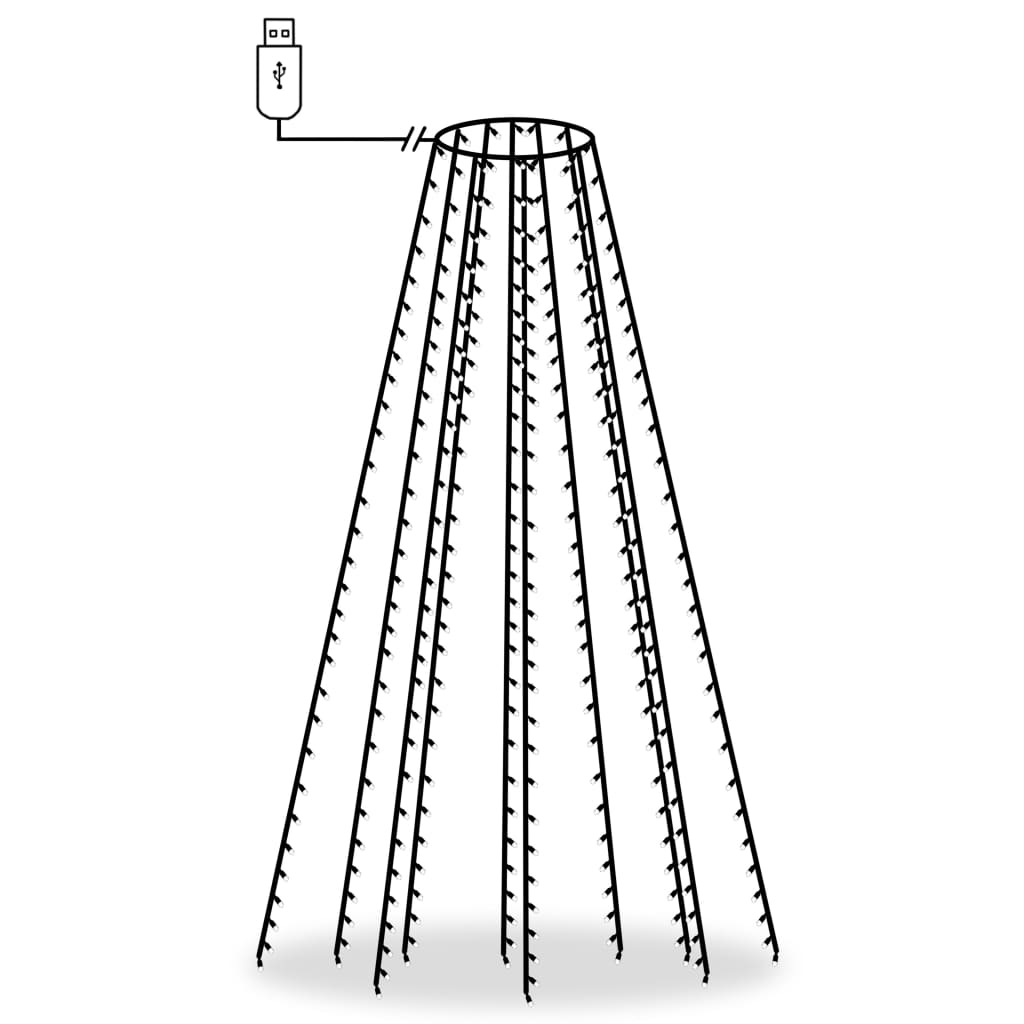 vidaXL Světelná síť na vánoční stromek 250 modrých LED diod 250 cm