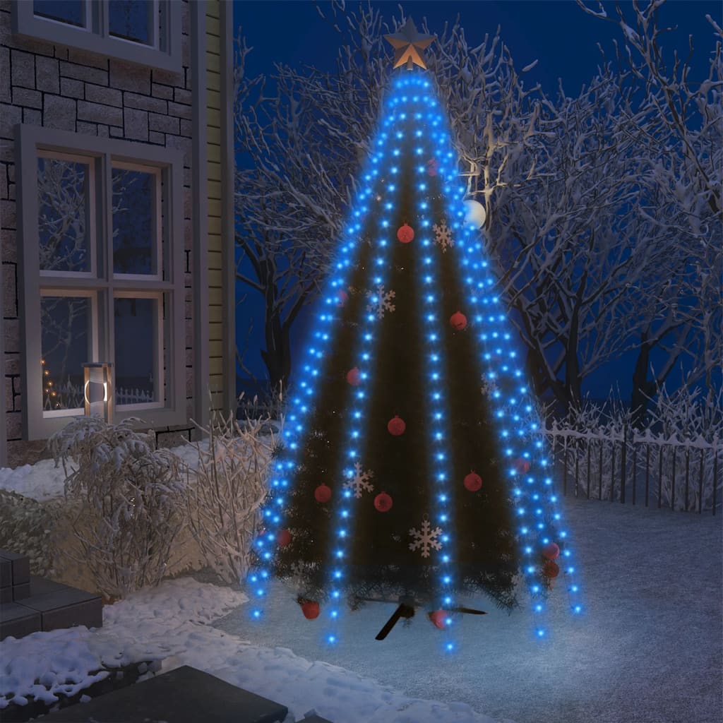 Petrashop  Světelná síť na vánoční stromek 250 modrých LED diod 250 cm