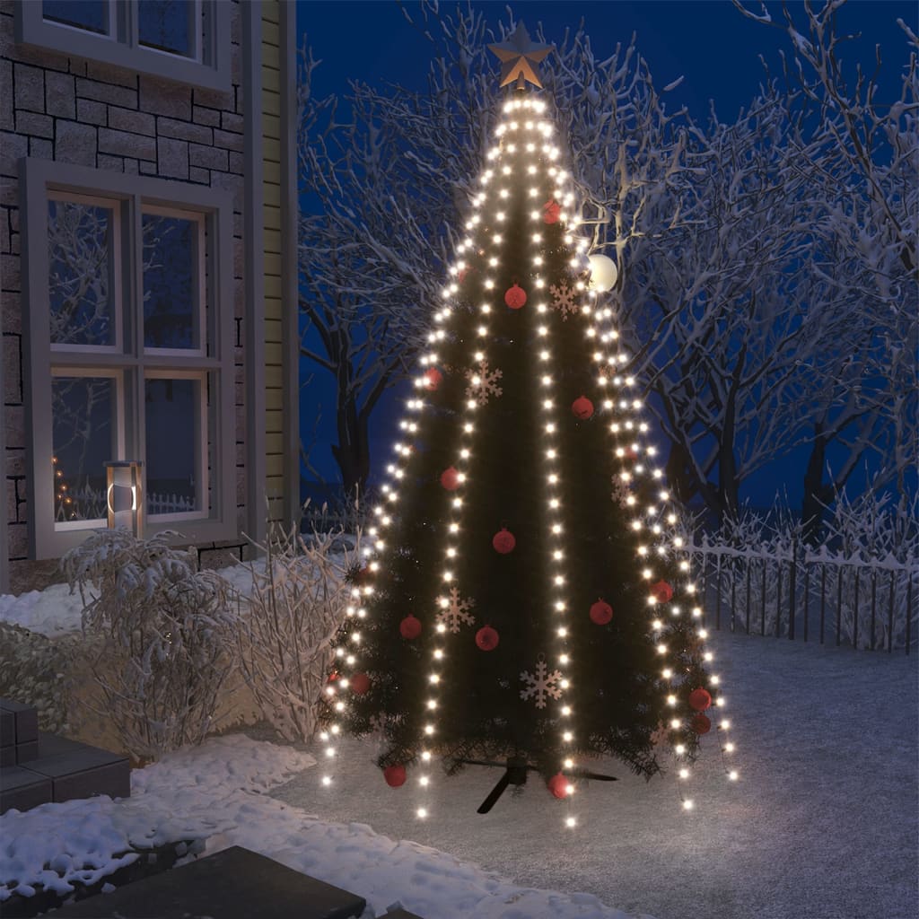 Petrashop  Světelná síť na vánoční stromek 300 studených bílých LED 300 cm