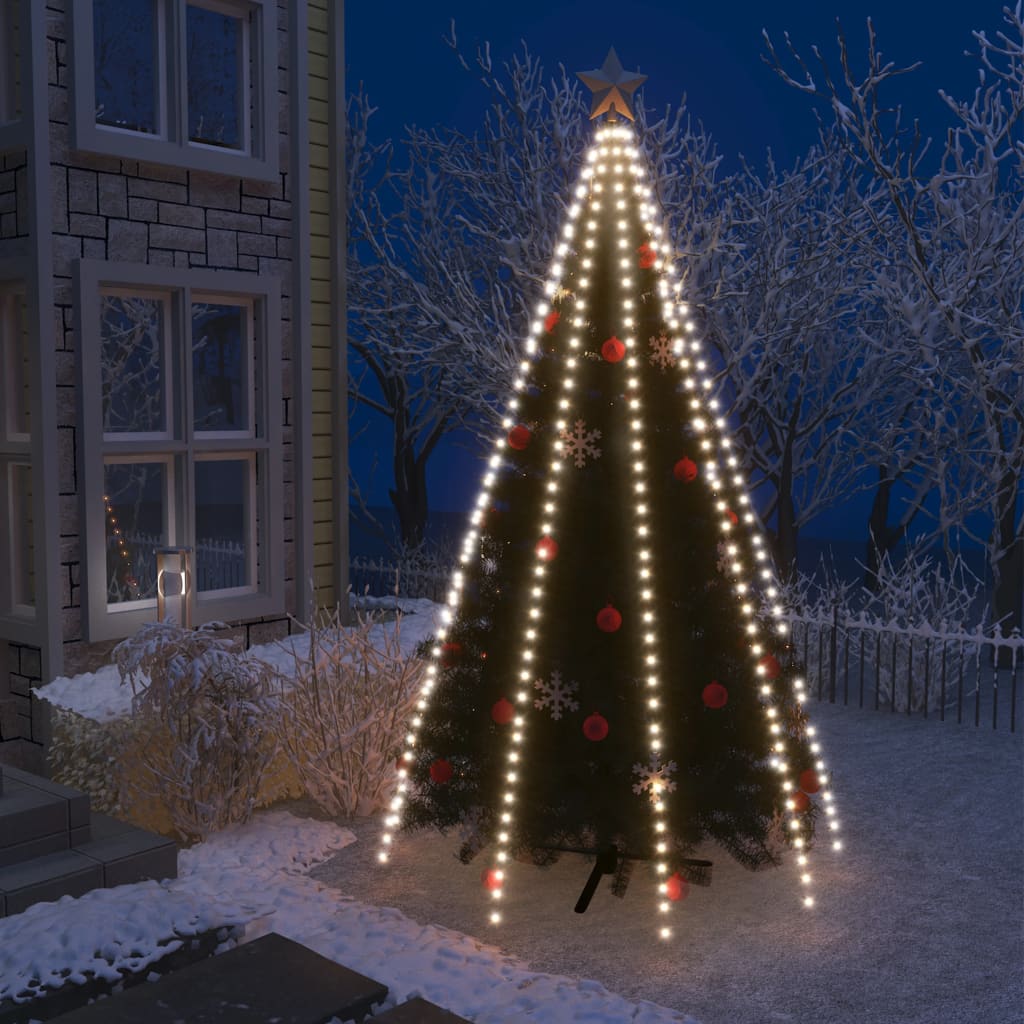 vidaXL lysnet til juletræ 400 lysdioder 400 cm kold hvidt lys