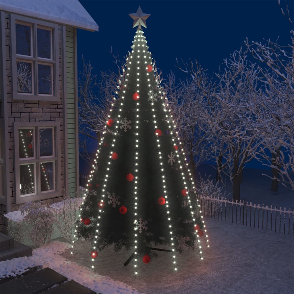 vidaXL juletræslys med 500 lysdioder 500 cm koldt hvidt lys