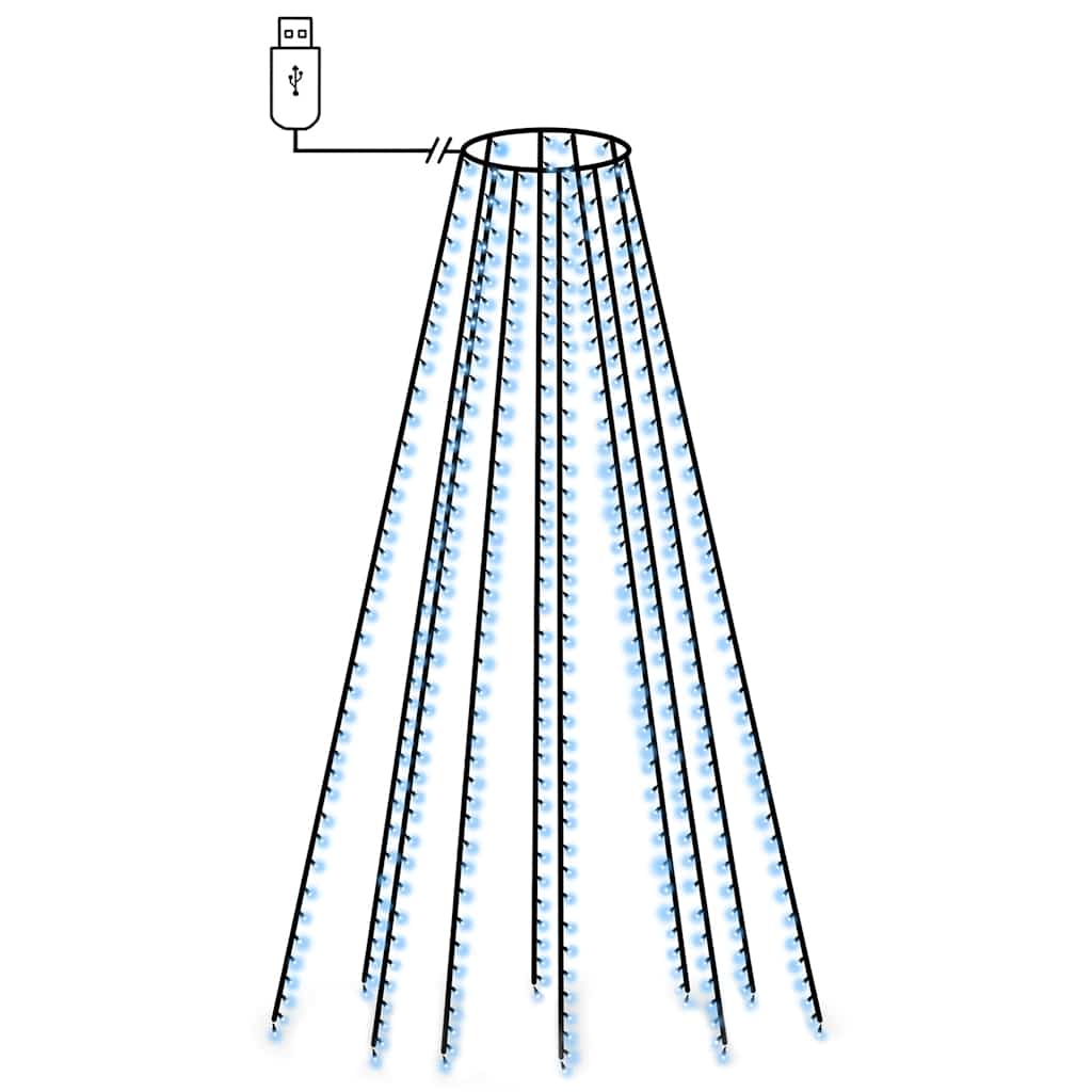 Thumbnail - vidaXL Weihnachtsbaum-Beleuchtung 500 LEDs Blau 500 cm