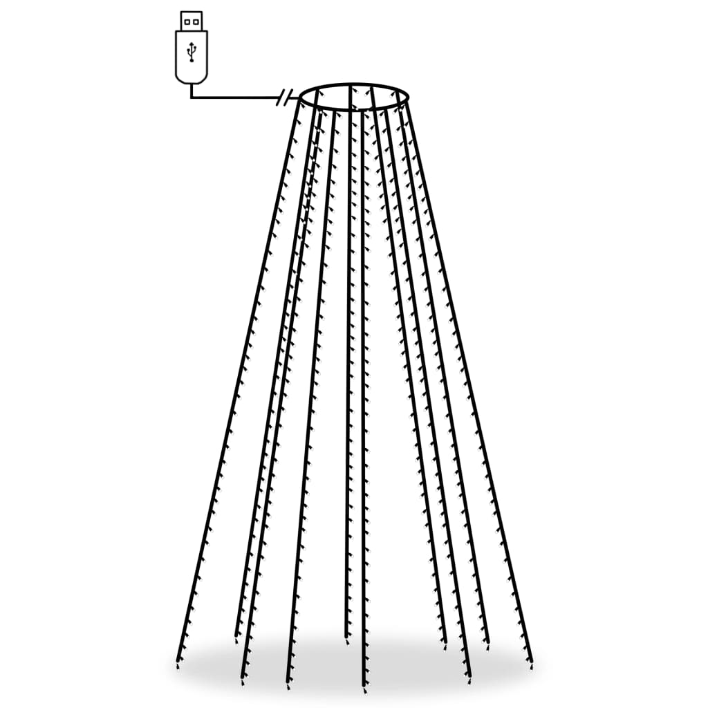 500 LED-es színes bel- és kültéri fényfüzér 500 cm