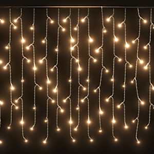 LED světelný závěs s rampouchy 10 m 400 LED teplý bílý 8 funkcí - obrázek 6