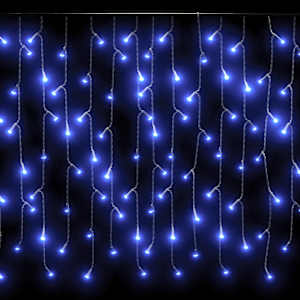 LED světelný závěs s rampouchy 10 m 400 LED modrý 8 funkcí - obrázek 7