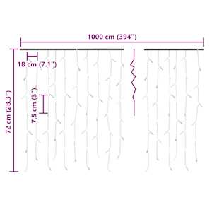 LED světelný závěs rampouchy 10m 400 LED pestrobarevný 8 funkcí - obrázek 5
