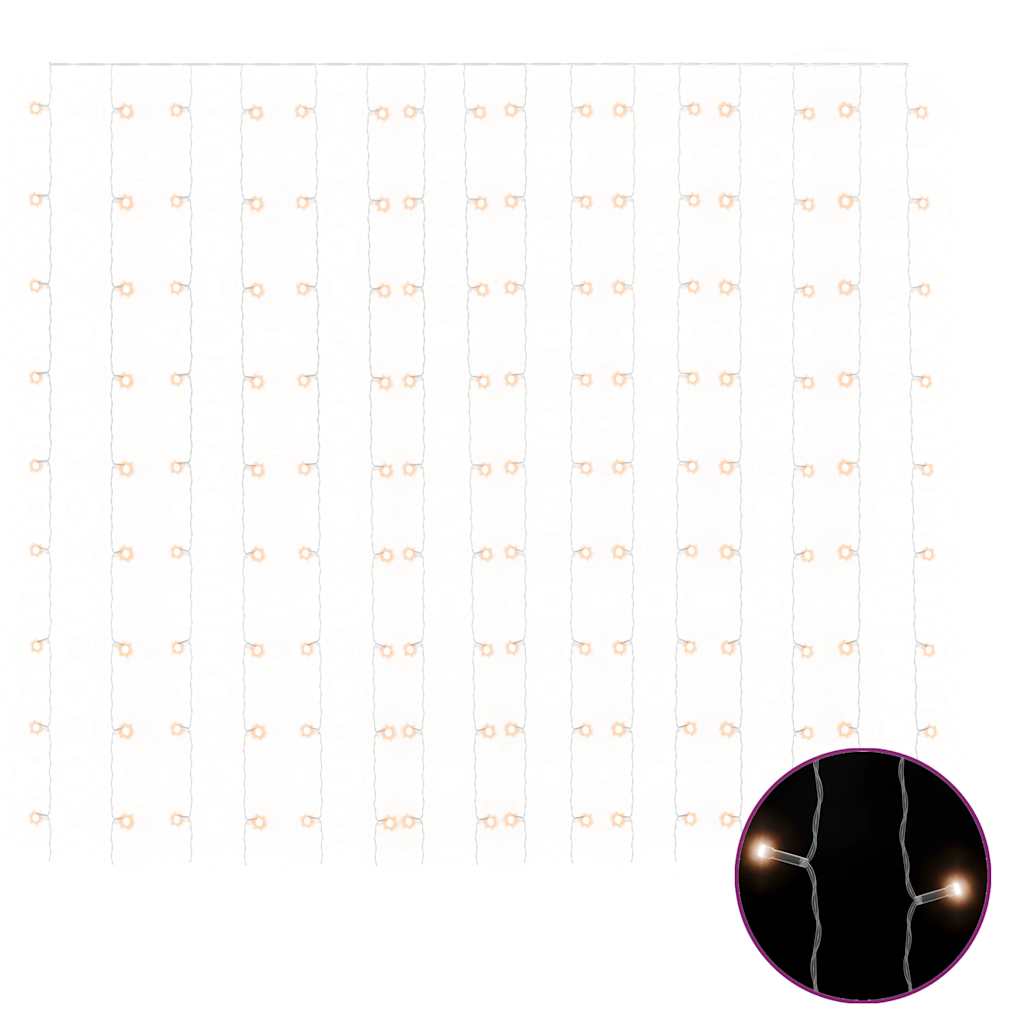 Thumbnail - vidaXL LED-Lichtervorhang 3x3 m 300 LED Warmweiß 8 Funktionen