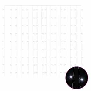 vidaXL LED-valguskardin, 3x3m, 300 LEDi, k&uuml;lm valge, 8 funktsiooni