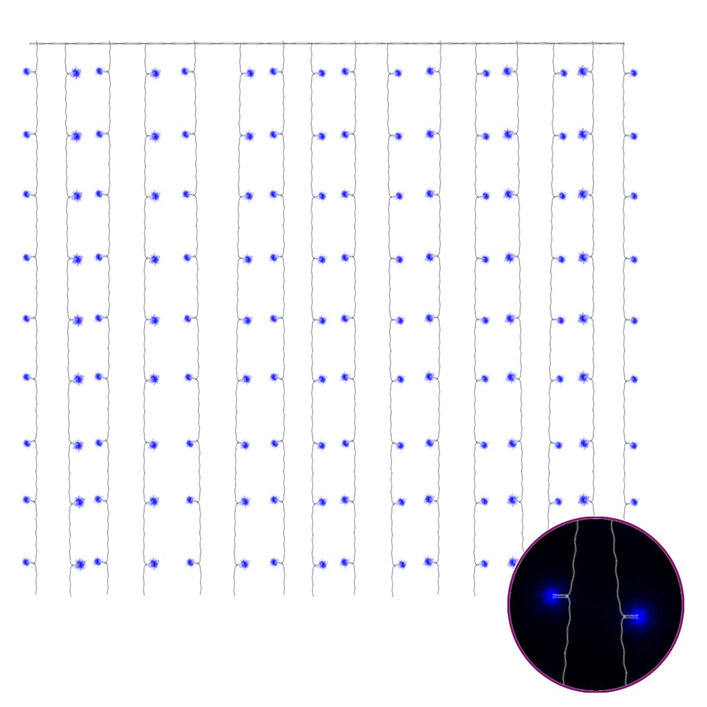 Thumbnail - vidaXL LED-Lichtervorhang 3x3 m 300 LED Blau 8 Funktionen