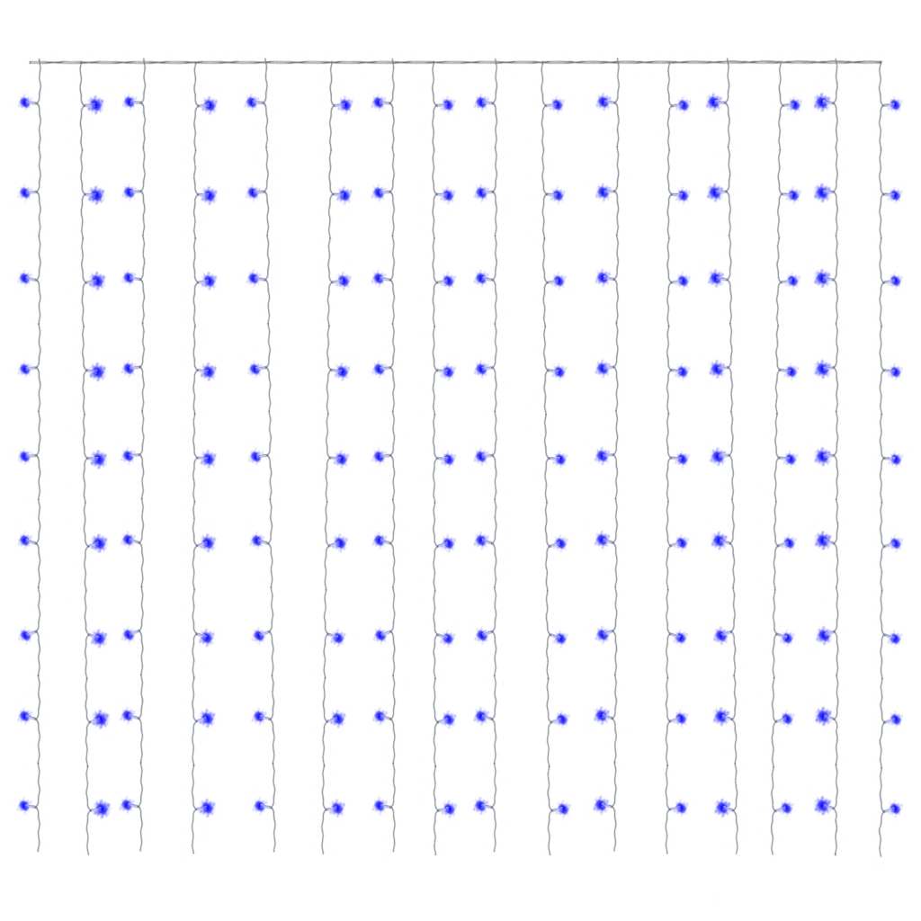vidaXL Instalație lumini tip perdea 300 LED albastru 3x3 m 8 funcții