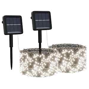 Solární světelné řetězy 2 ks 2x200 LED studené bílé dovnitř/ven - obrázek 2