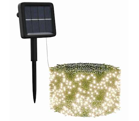 vidaXL Lampes solaires 5 pcs 5x200 LED Blanc chaud Int&eacute;rieur Ext&eacute;rieur