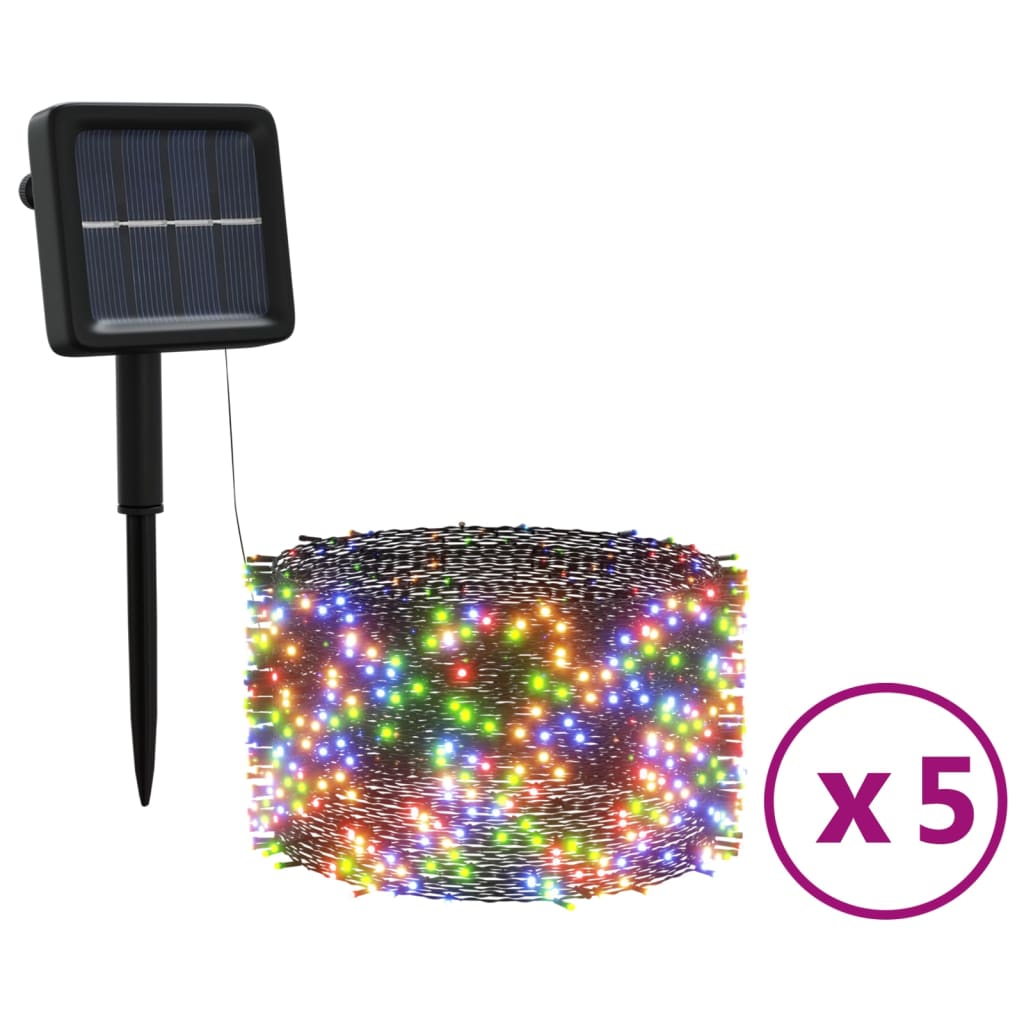 Thumbnail - vidaXL Solar-Lichterketten 5 Stk. 5x200 LED Mehrfarbig Innen Außen