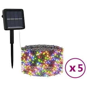 Solární světelné řetězy 5ks 5x200 LED pestrobarevné dovnitř/ven - obrázek 2