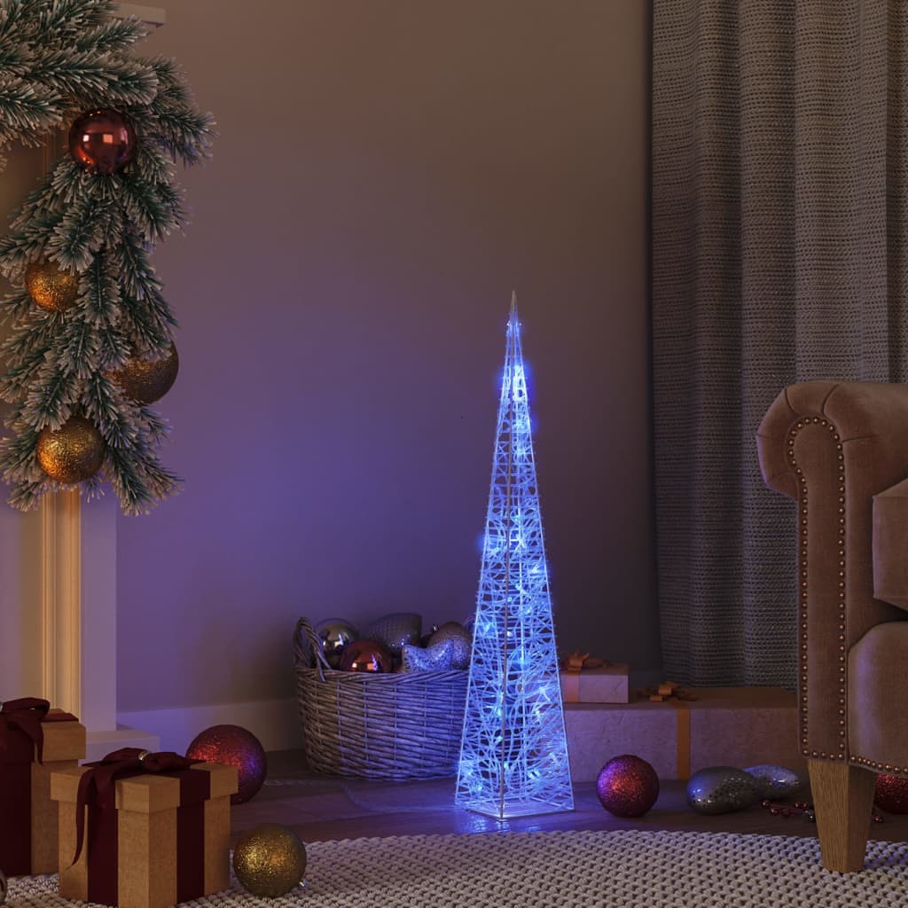 vidaXL Con de lumină cu LED decorativ, albastru, 60 cm, acril
