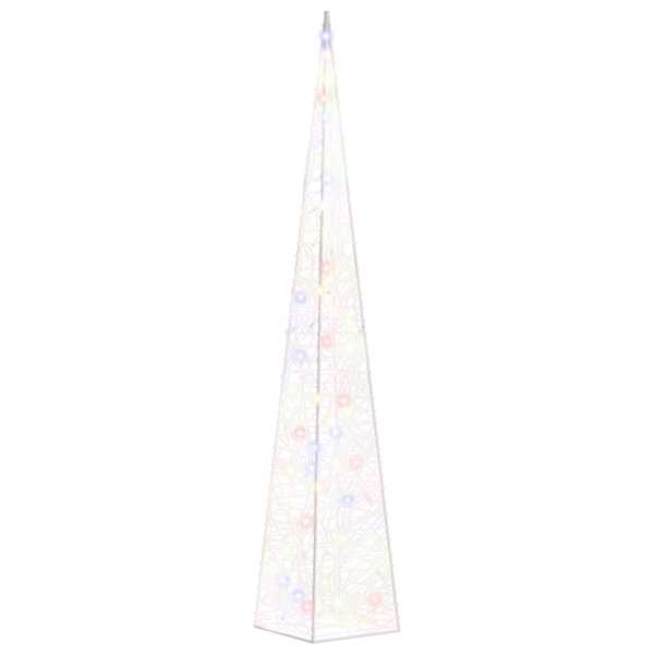 vidaXL akr&uuml;&uuml;list valguskoonus, LED-tuli, v&auml;rviline 90 cm