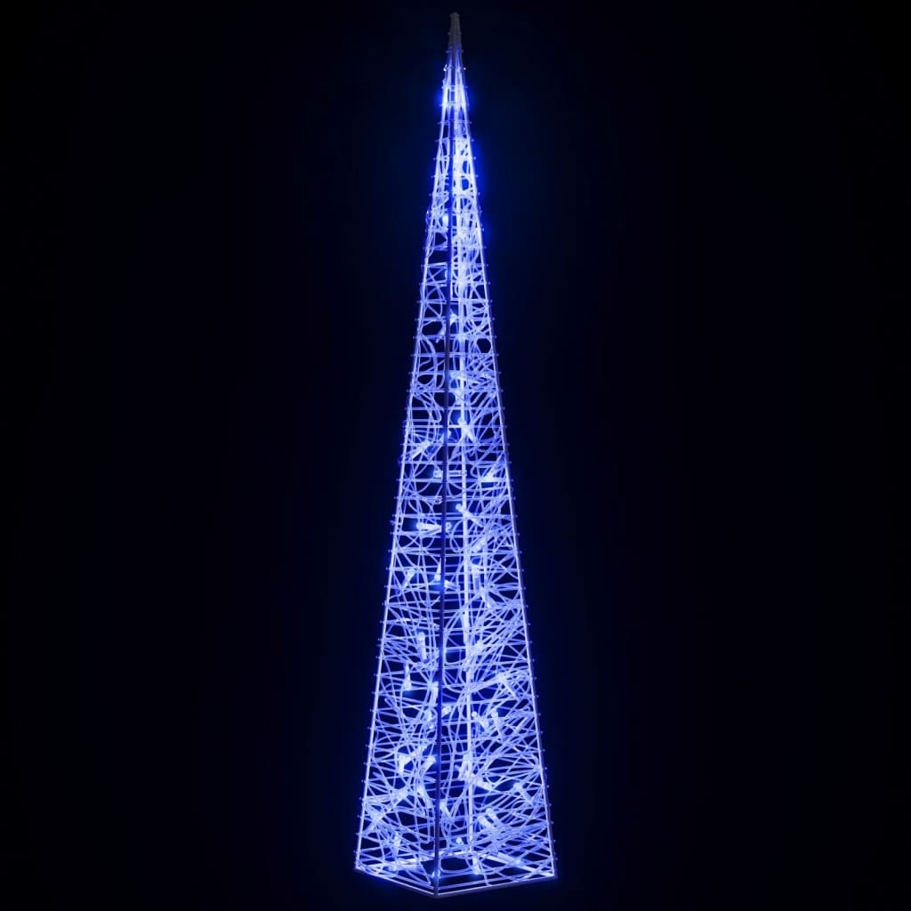 Dekoratív kék fényű LED-es akril fénykúp 120 cm 