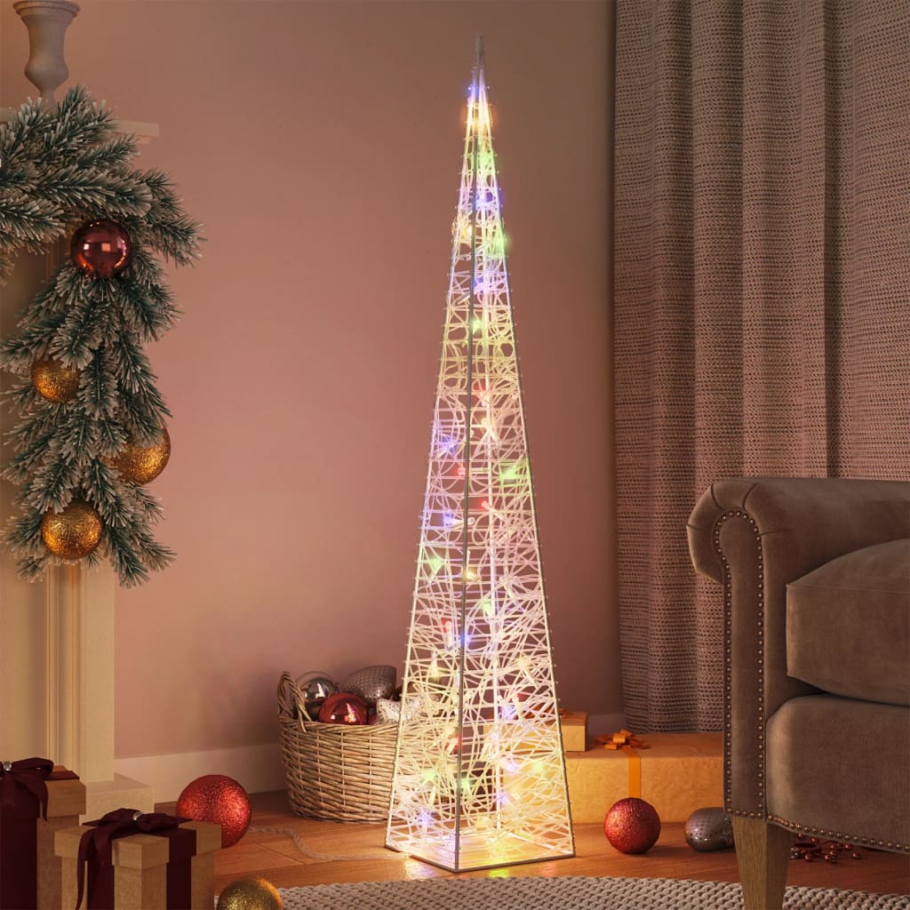 vidaXL Cône lumineux décoratif à LED Acrylique Multicolore 120 cm