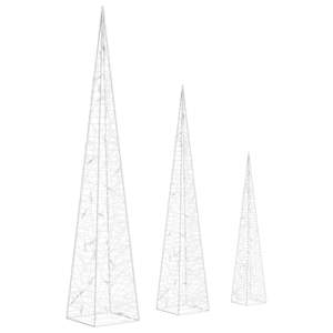 Sada akrylových světelných LED kuželů studená bílá 30/45/60 cm - obrázek 5