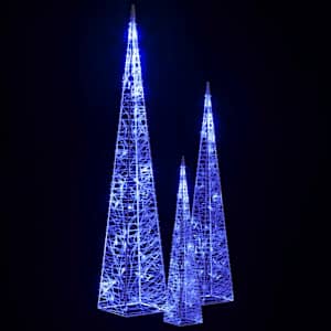 Sada akrylových světelných LED kuželů modrá 30/45/60 cm - obrázek 4