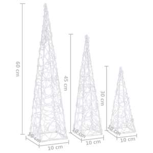 Sada akrylových světelných LED kuželů modrá 30/45/60 cm - obrázek 8