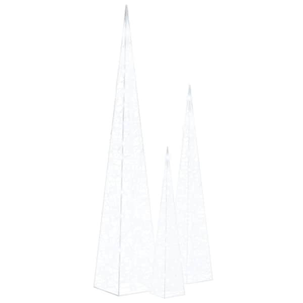 vidaXL akr&uuml;&uuml;list LED valguskoonusekomplekt, k&uuml;lm valge 60/90/120 cm