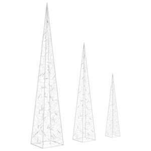Sada akrylových světelných LED kuželů studená bílá 60/90/120 cm - obrázek 5