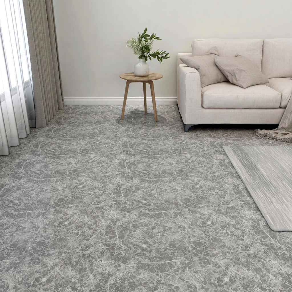 vidaXL Itsekiinnittyvät lattialankut 20 kpl PVC 1,86 m² betoninharmaa