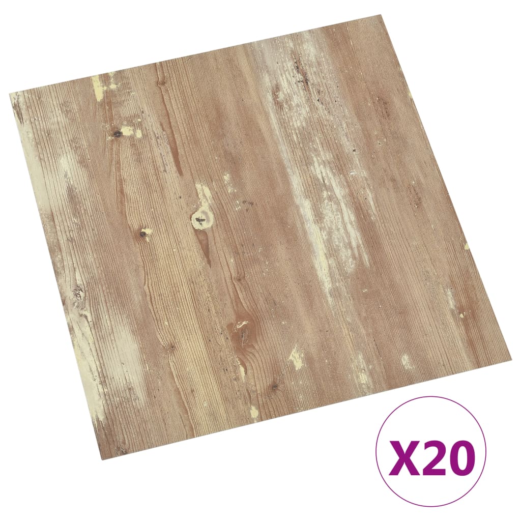 vidaXL Samolepicí podlahové desky 20 ks PVC 1,86 m² hnědé