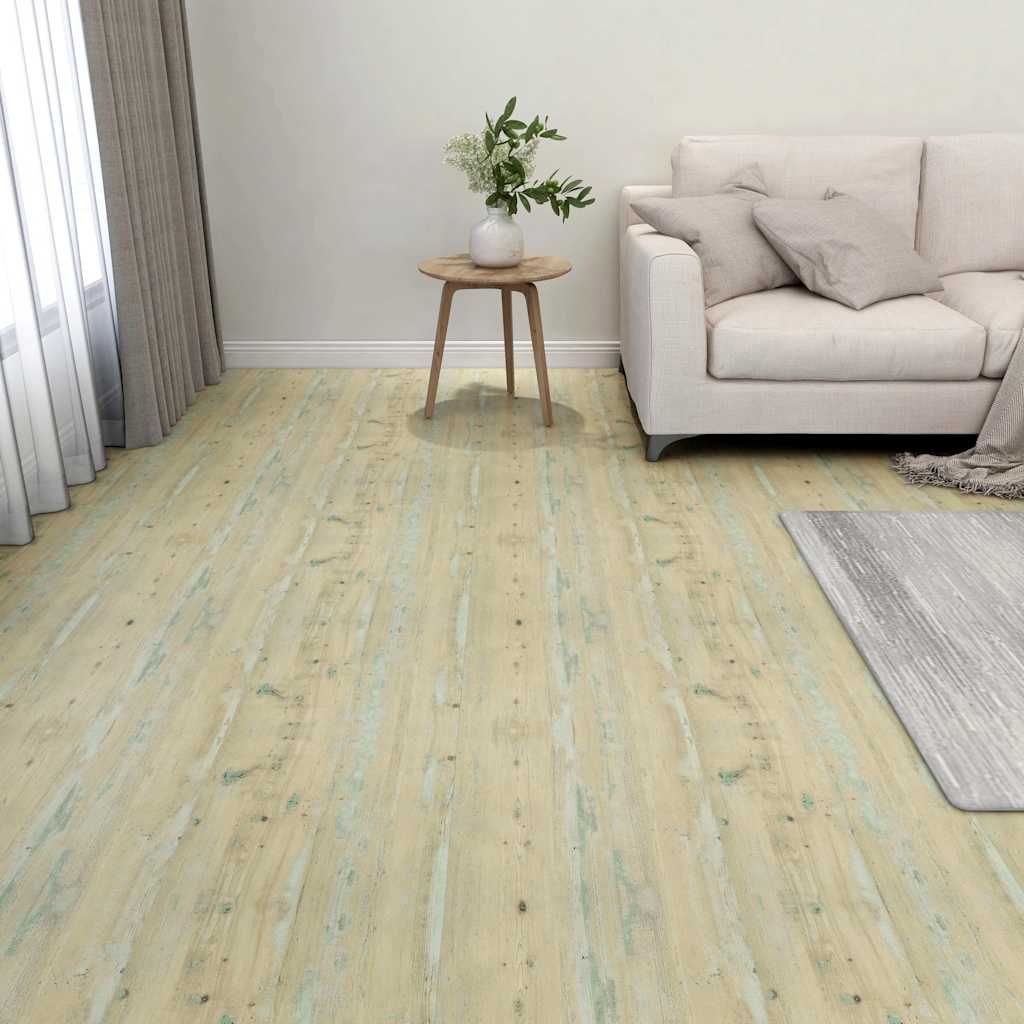 vidaXL Itsekiinnittyvät lattialankut 20 kpl PVC 1,86 m² vaaleanruskea