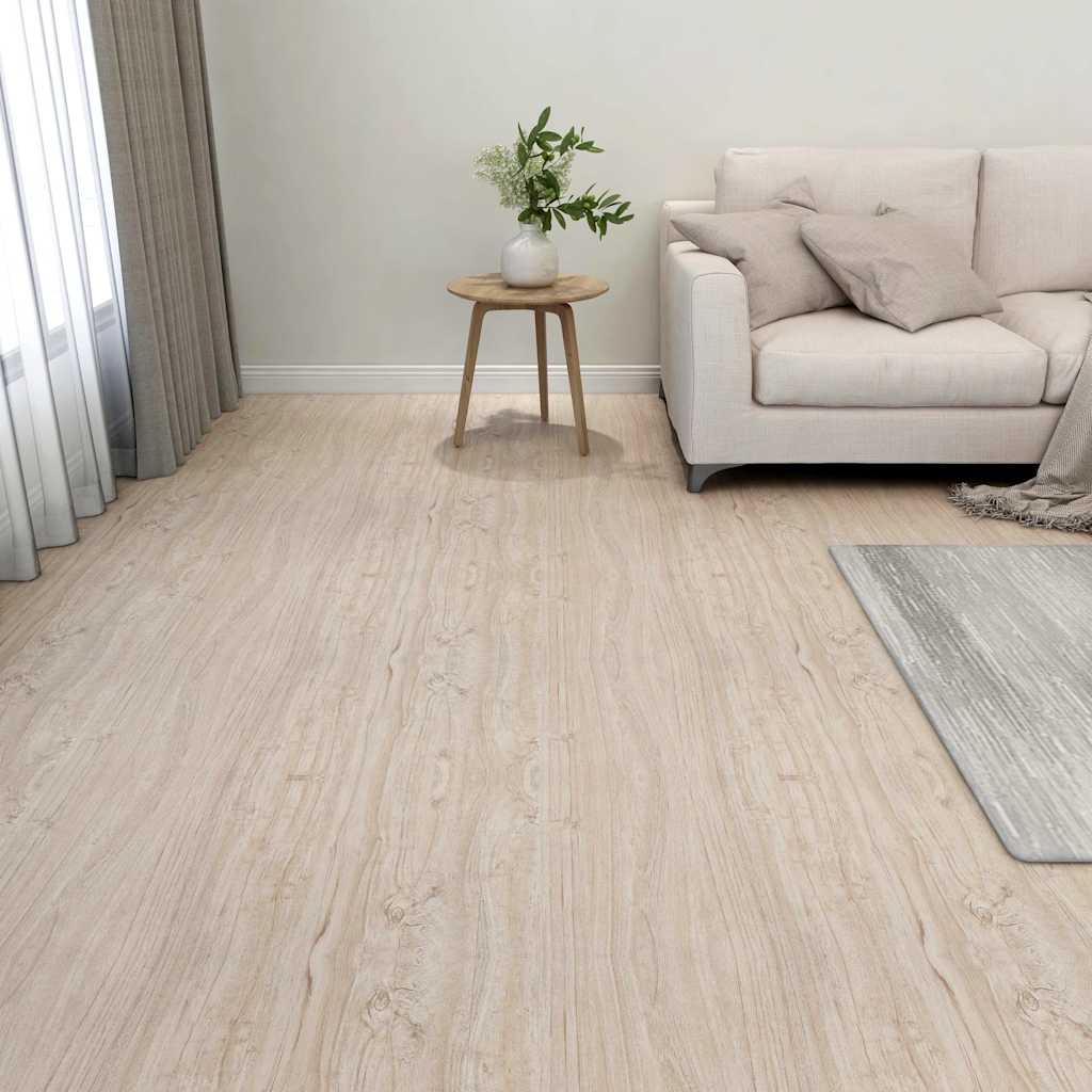 vidaXL Itsekiinnittyvät lattialankut 20 kpl PVC 1,86 m² vaaleanruskea