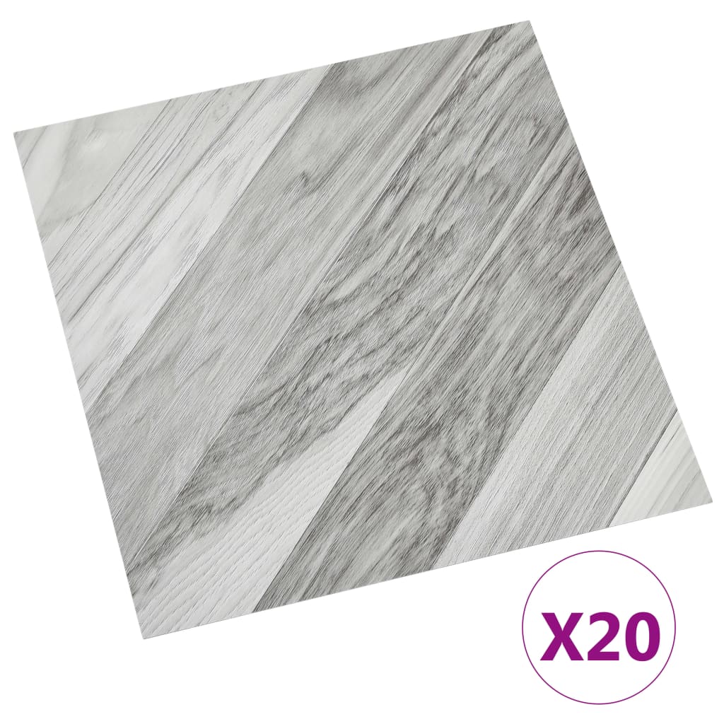 vidaXL Samolepicí podlahové desky 20 ks PVC 1,86 m² šedé pruhované