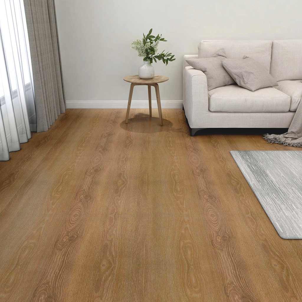 vidaXL Itsekiinnittyvät lattialankut 20 kpl PVC 1,86 m² ruskea