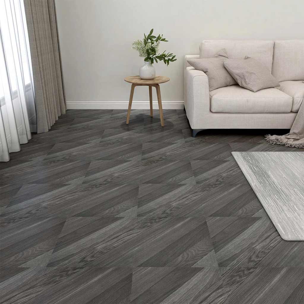 vidaXL Itsekiinnittyvä lattialankku 20 kpl PVC 1,86 m² harmaat raidat