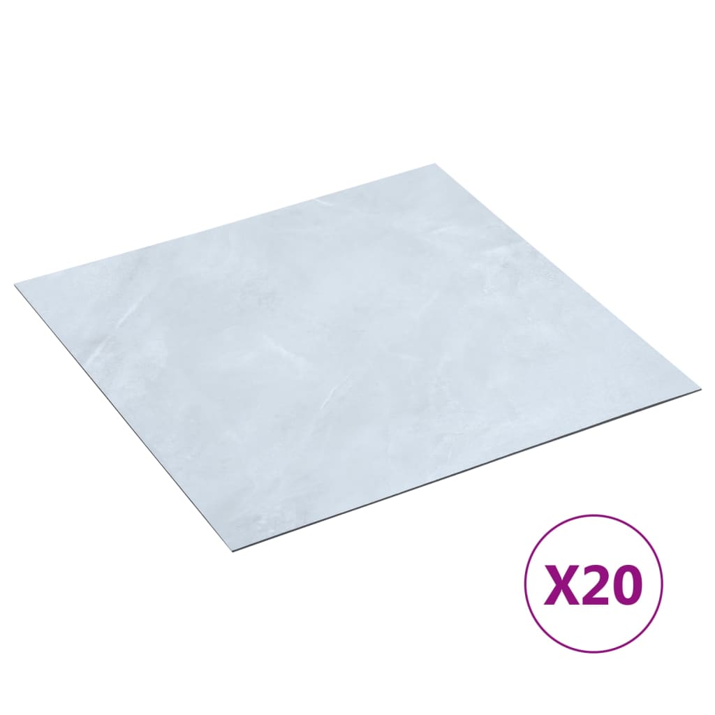 vidaXL Plăci de pardoseală autoadezive 20 buc. alb marmură PVC 1,86 m² vidaxl.ro