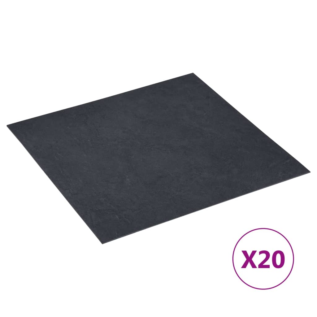 vidaXL Plăci pardoseală autoadezive 20 buc. negru marmură PVC 1,86 m²