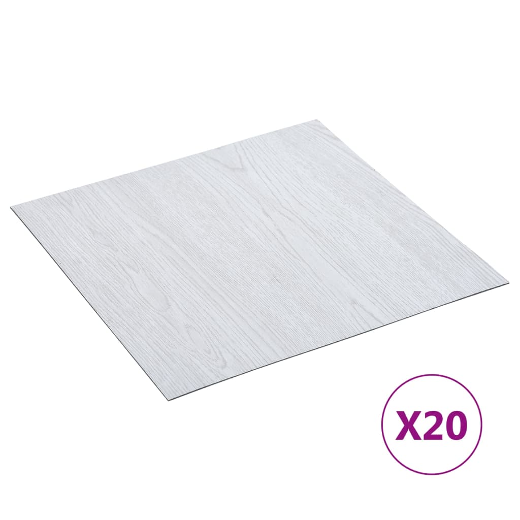 vidaXL selvklæbende gulvbrædder 20 stk. 1,86 m² PVC hvid