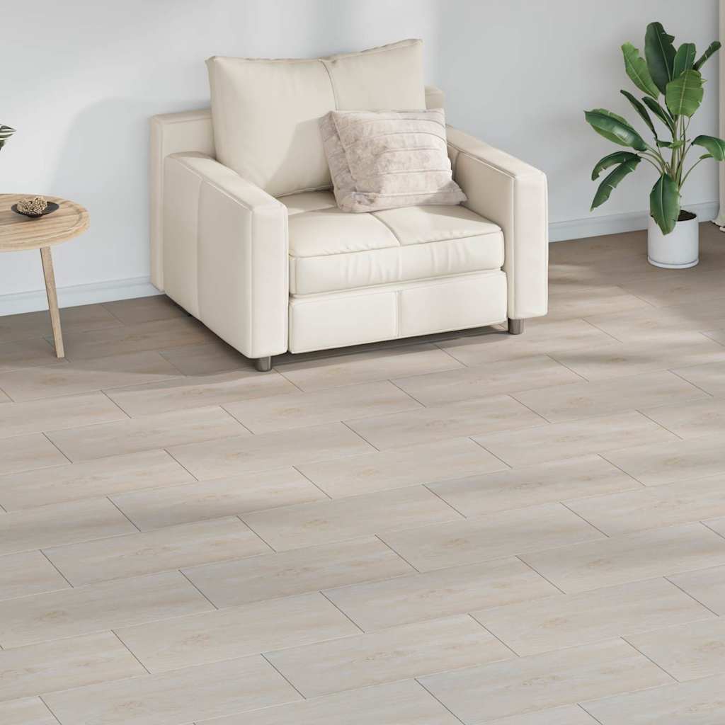 vidaXL Itsekiinnittyvä PVC-lattialankku 5,21 m² 2 mm tammi valkoinen