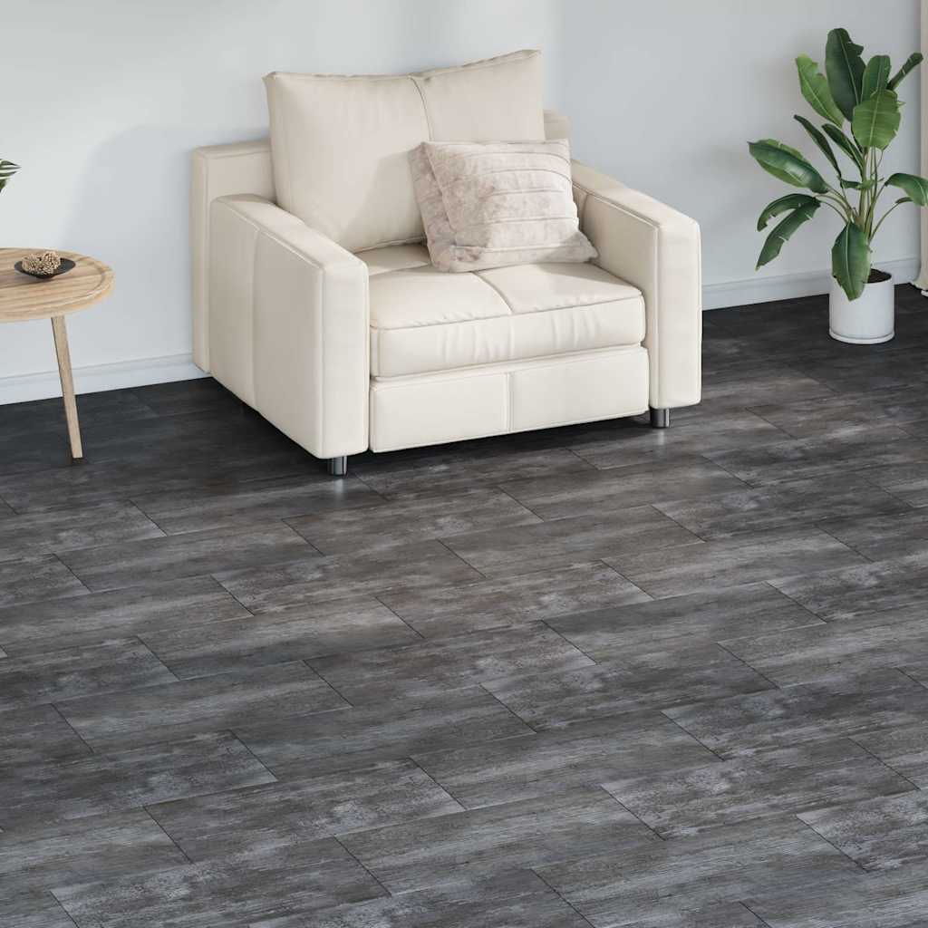 vidaXL Itsekiinnittyvä PVC lattialankku 5,21 m² 2 mm kiiltävä harmaa