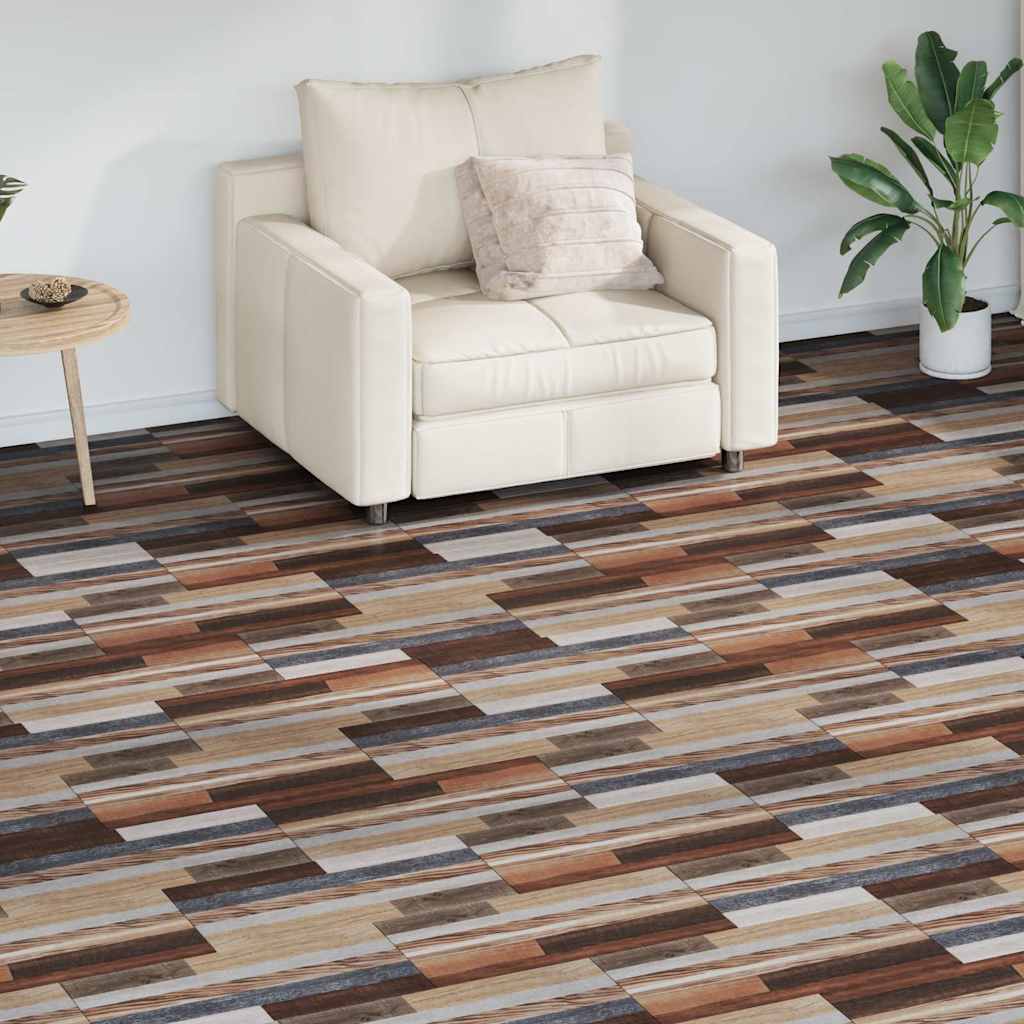 vidaXL Itsekiinnittyvä PVC Lattialankku 5,21 m² 2 mm monivärinen